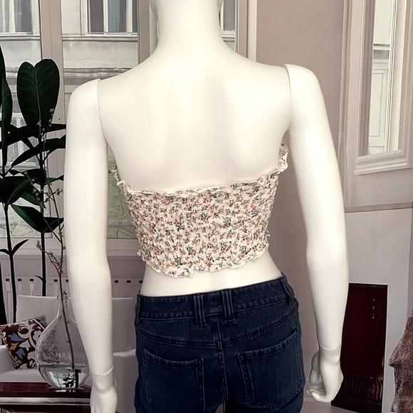 Timing Tiny Floral Print Smocked Tie It Up  Bandeau Top . P325/A2398 - Picture 4 of 10